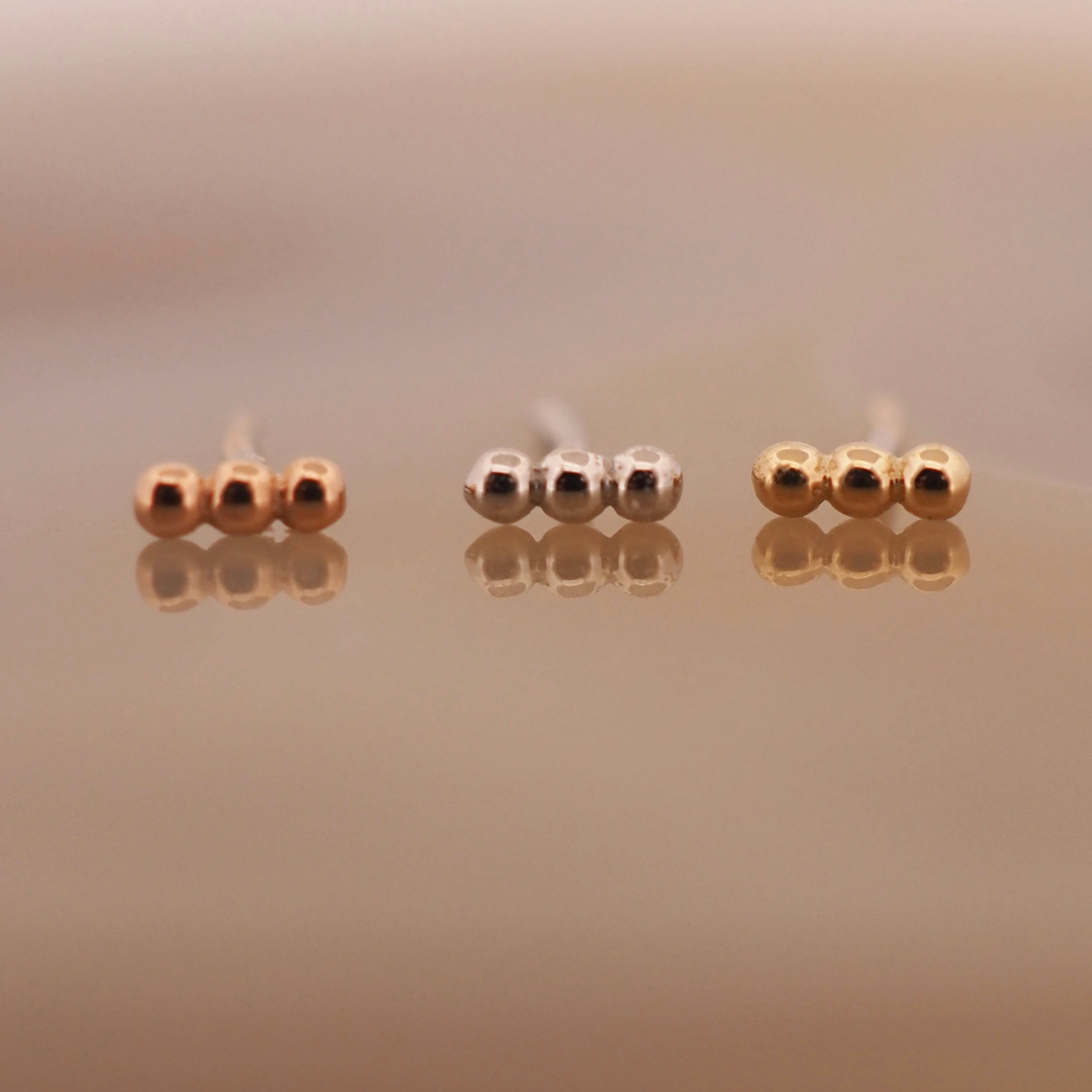 Linear Tri Bead Cluster End Threadless, photo 2 of 2